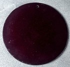 Vintage Mid Century Modern Orange   Purple Enamel Circle Disc Pendant