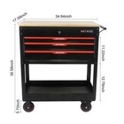 Rolling 3-drawer Tools Cart W wood Top Storage Cabinet For Garage  Warehouse