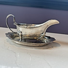 Silver Plate Gravy Boat   Tray Made In Sheffield England John Wanamaker Epns A1