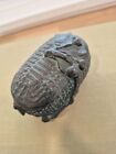 Antique Bronze Japanese Meiji Hinged Embossed Box 19th Cent  Basket Persimmons