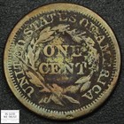 1857 Large Date Braided Hair Copper Large Cent 1c - Corrosion