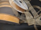 25 Yards Sheer Corsage Ribbon Peach   3 5 8  For Wedding  Corsages  Bouquets