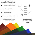 Transparent Colored Acrylic Plexiglass Sheet  Choose Size  Thickness  And Color