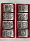 Vintage Pewter Napkin Ring Set 8 Norway Gullsmedtinn Agder Metall Scandinavian