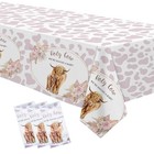 Highland Cow Baby Shower Decorations Tablecloth - Disposable Boho Highland Cow 