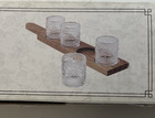 Pioneer Woman 3-ounce Shot Glass Wooden Flight Board Clear Set Of 4 New