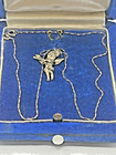 Vintage Early 1920  baseball Necklace  Gorgeous Silver Figural With Baseball