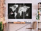 World Map Canvas Print Framed Wall Art Picture Image K-a-0219-b-e