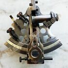 Antique Brass Sextant Maritime Nautical Astrolabe Glasstop Wood Box Collectible