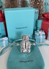 Tiffany co Bear Spinner Baby Rattle Tether Sterling Silver Pouch Box Free Bear 