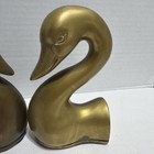 Vintage Brass Swan Bookends Hollywood Regency Book Ends Brass Animal Art Deco