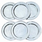 Vtg Pewter Charger Plates Vari Disenos Set Rope Edge Polished Lot Dinner Display