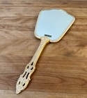 Vintage Gold Filigree Heavy Hand Mirror   Brush Vanity Set Hollywood Regency