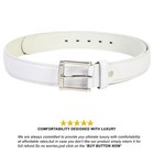 Leatherboss Genuine Leather Men Stylish Casual Jeans Belt  White 