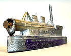 Vintage Antimony Tin Penny Toy Pressed Lead Cast Pot Metal Slush Ship Boat Japan