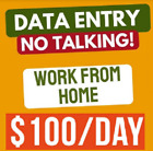 Make  100 Per Day Online Data Entry - Work At Home - Paid Out Daily
