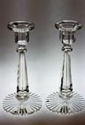 Antique Signed Hawkes American Brilliant Cut Glass Candlestick Pair 9  Colonial