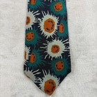Chaps Ralph Lauren Necktie Mens Os Blue Orange Green Abstract Silk Vintage 90s
