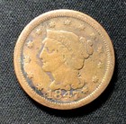 1847 Large Cent Vg  Details Cld  Enn Coins
