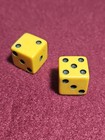    vtg Bakelite Dice Pair Butterscotch Yellow Orange 5 8 