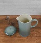 Le Creuset Cafe Stoneware 34 Ounce French Press  Sea Salt  new 