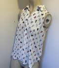 Womens One Clothing Los Angeles Sleeveless Cat Patterned Blouse
