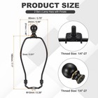 2 Set 7  Lamp Shade Harp Holder With 1 46  Height Solid Metal Finial  Black