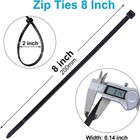 150 Pack Zip Ties 8 Inch Black  40lbs Tensile Strength  Nylon Cable Ties