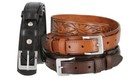 Ranger Belt Floral Embossed Genuine Leather Belt 1-1 2  To Billet 1 