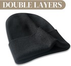 Double Layer Winter Beanie For Men Women Warm Thick Cuffed Knit Skull Cap