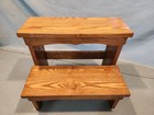 Solid Wood 2 Two Step Stool Oak  Dated 1995 Handmade
