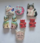 Lot Of 8 Cat Character Vintage Magnets