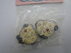 Vtg Painted Sheep Wood Maxi-shapes Animal Macrame Beads By Maxi-cord 2- Package
