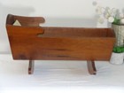 Antique Cherry Pine Wood Baby Doll Cradle Rocker Bassinet Early 1900s