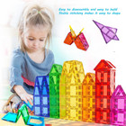 100pc Magnetic Building Tiles   2 Cars Kids Ages 3-8 Stem Educational Toys Gift