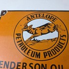 Vintage Antelope Petroleum Sign - Motor Oil Gas Pump Porcelain Advertising Sign