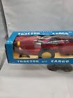 Vintage Kyoei Japan  Tin Friction Tractor Cargo Trailer Red Original Box Te