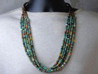 Indian Corn 25 -29  Necklace  Turquoise Lapis Coral Charoite   Sterling Silver
