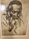 Joseph Margulies Original Etching Of Rabbi  patriarch  Signed Judaica Art