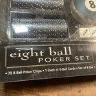 8 Ball Poker Set Gift Round Playing Cards Dice Poker Chips Mancave Pool Room