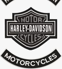 Harley Davidson Set Of 3 Rockers Shield Patch Embroidered Motorcycle Iron sew On