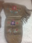 Native American Indian Beaded Leather Hide Gauntlet Glove Mittens