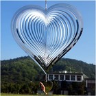  Stainless Steel Reflective Wind Spinners Outdoor Garden 8in Silver Heart