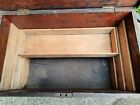 Antique Wood Tool Chest W Tray Box Storage Trunk 21x13x10 Vintage