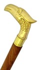 Brass Solid Vintage Designer Eagle Head Wooden Walking Stick Cane Antique Gift 