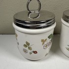 Royal Worcester Wild Strawberry Evesham Egg Coddlers 4    Porcelain England Pair