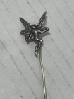 Vintage 925 Sterling Silver Fairy Lapel Stick Pin Sprite Art Nouveau Brooch