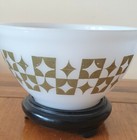 Antique Rare Pattern Milk Glass Pyrex Mixing Bowl Green Collectable 60s