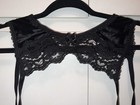 Victoria Secret Garter Belt Black Lace 90s Sz M Second Skin Satin Vintage