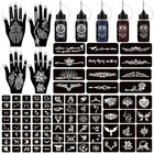 Temporary Henna Tattoo Kit - Body Art  Easy Application  Diy Designs  100  Natur